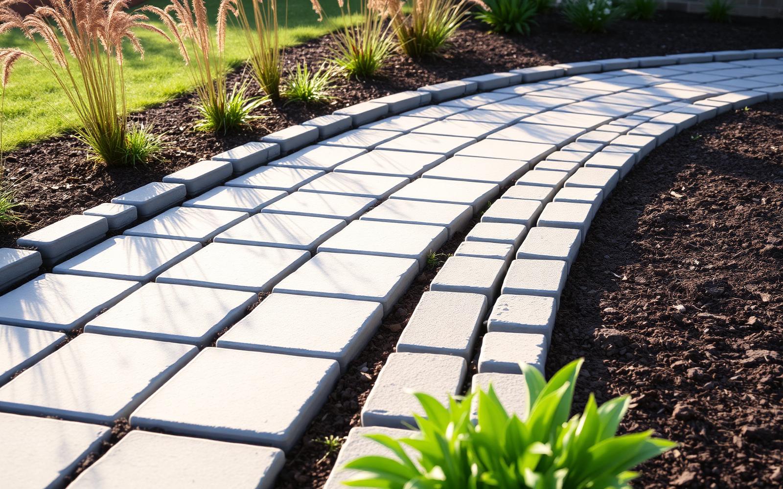 Landscape construction paver walkway